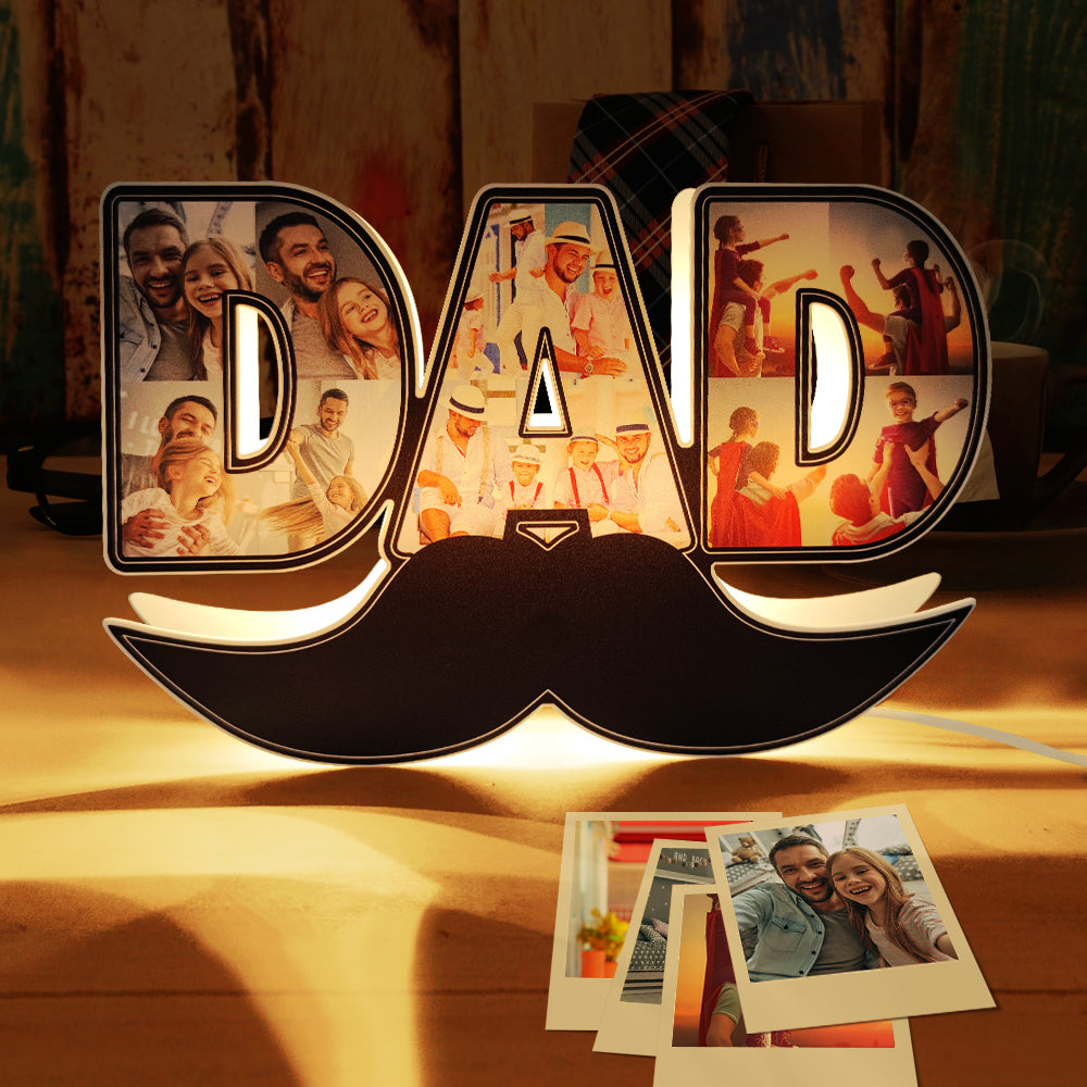 Custom Dad Light Personalized Photo Lamp Father's Day Gifts