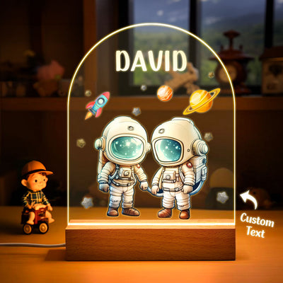 Custom Astronaut kids kids bedside lamp with Name Personalized  Perfect Gift for Baby Kids with Star and Cloud Night light - photomoonlampuk
