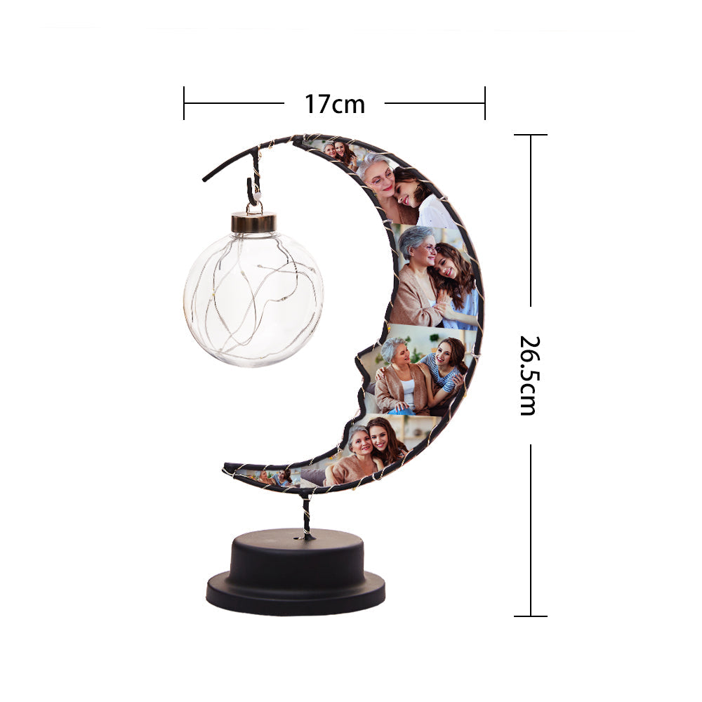 Personalised Photo Moon Lamp Custom Moon Light Photo Love Gift for Couples Friends Family