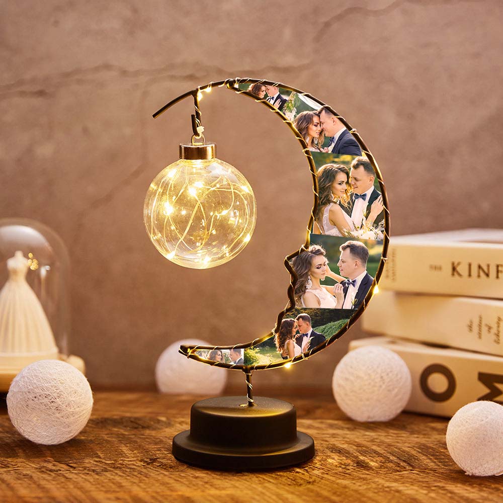 Personalised Photo Moon Lamp Custom Moon Light Photo Love Gift for Couples Friends Family
