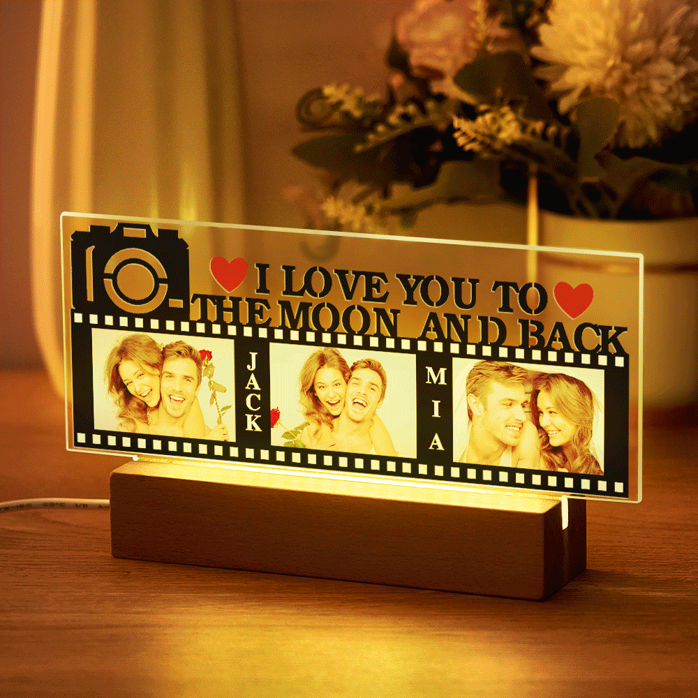 Personalized Photo Romantic Colorful Lamp Custom Film Pictures Night Light Valentine's Day Gift