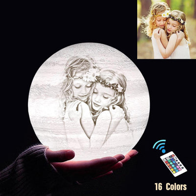 Custom 3D Printing Photo Jupiter Lamp With Your Text - For Baby - Remote Control 16 Colors(10cm-20cm)