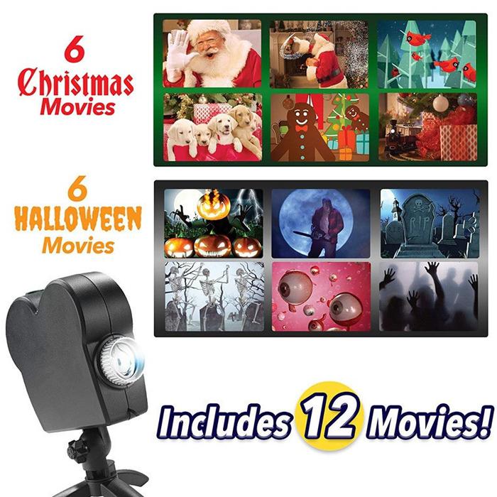 Christmas & Halloween - Window Projector 12 Movies Included